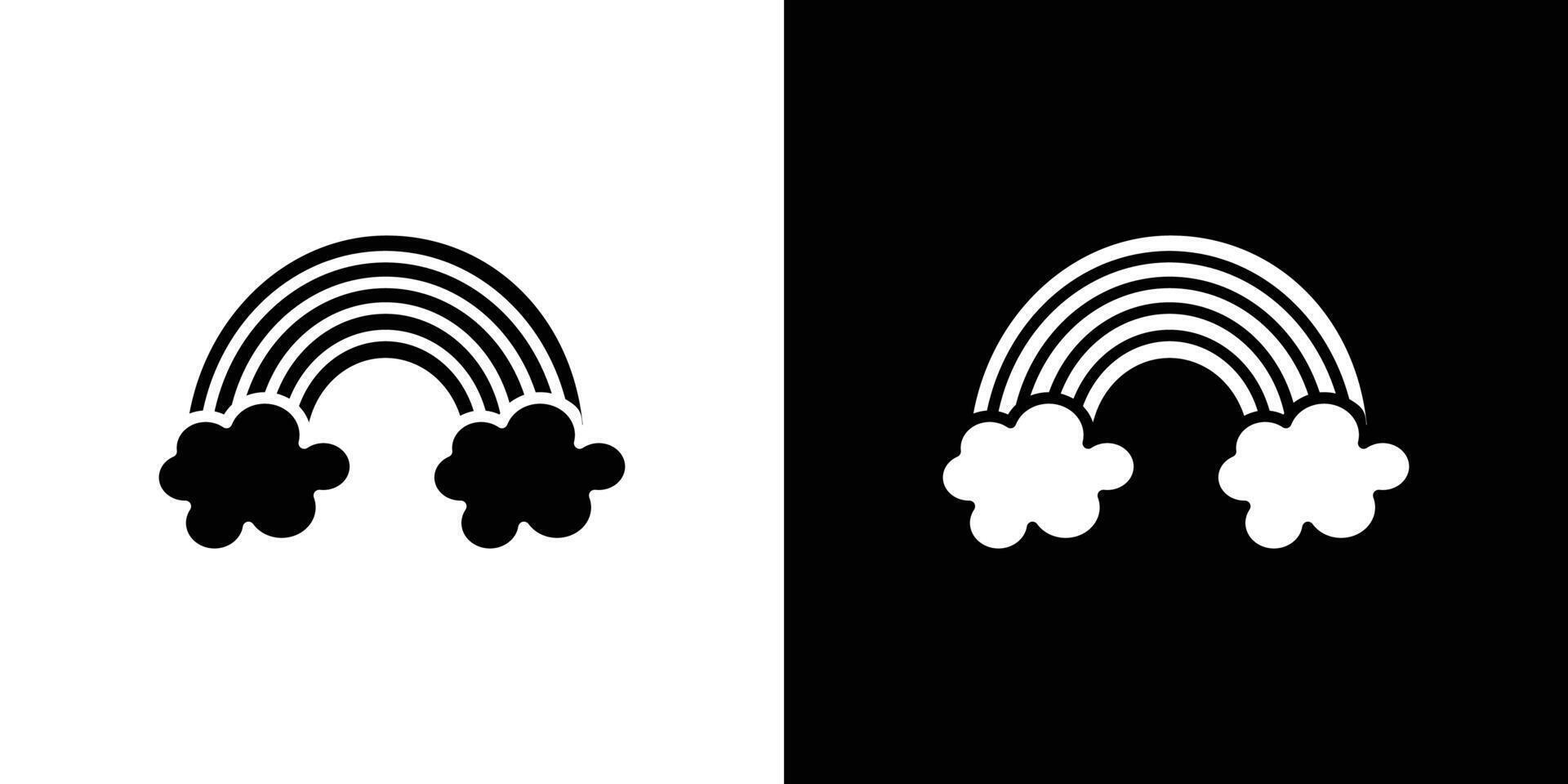 Rainbow icon Flat art illustration in outline vector