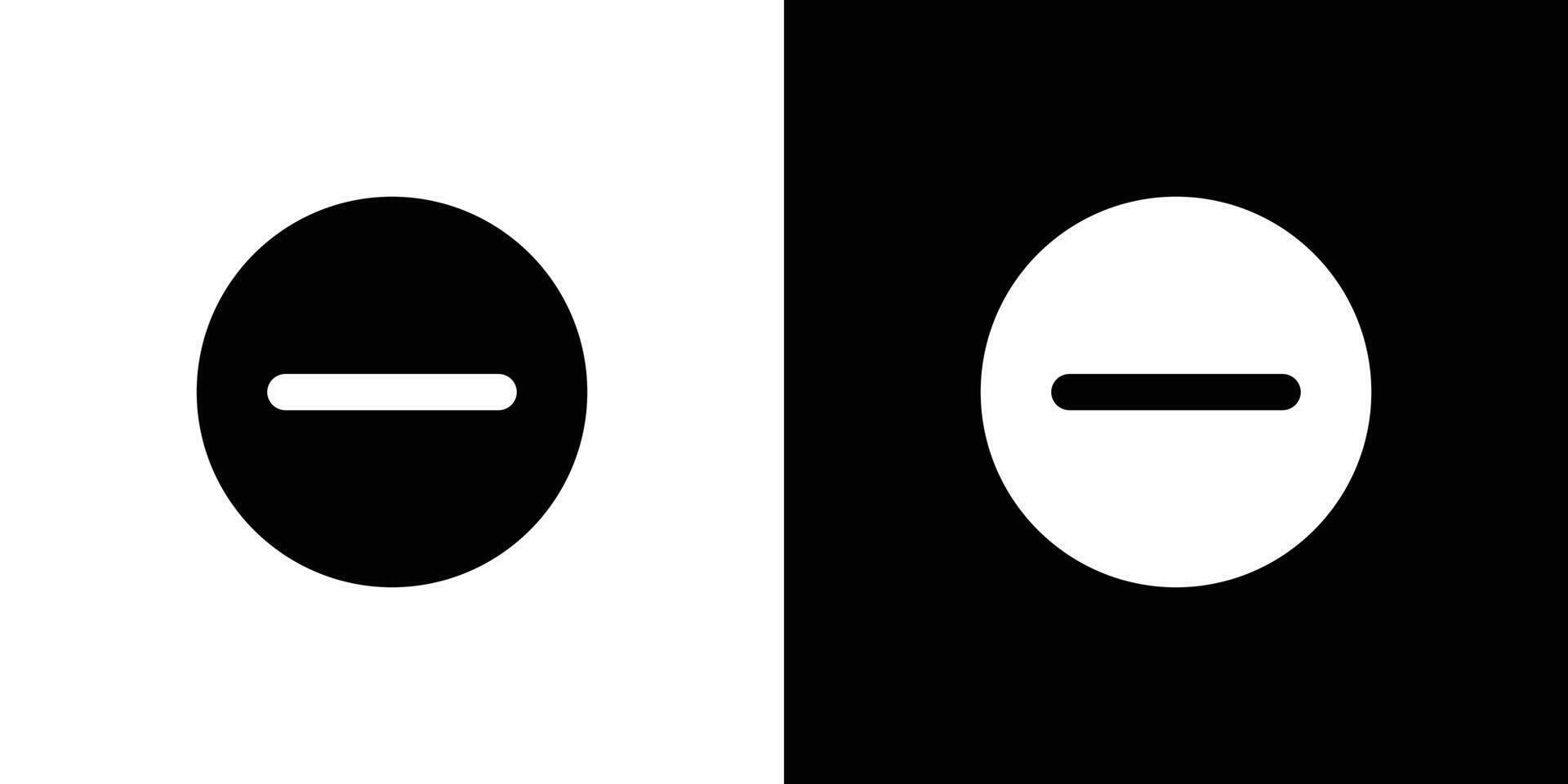 negative sign icon Flat art illustration in outline vector