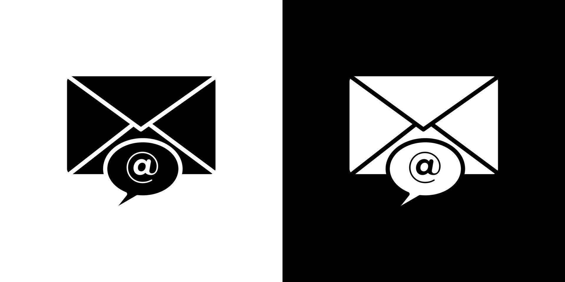 Mail message icon Flat art illustration in outline vector