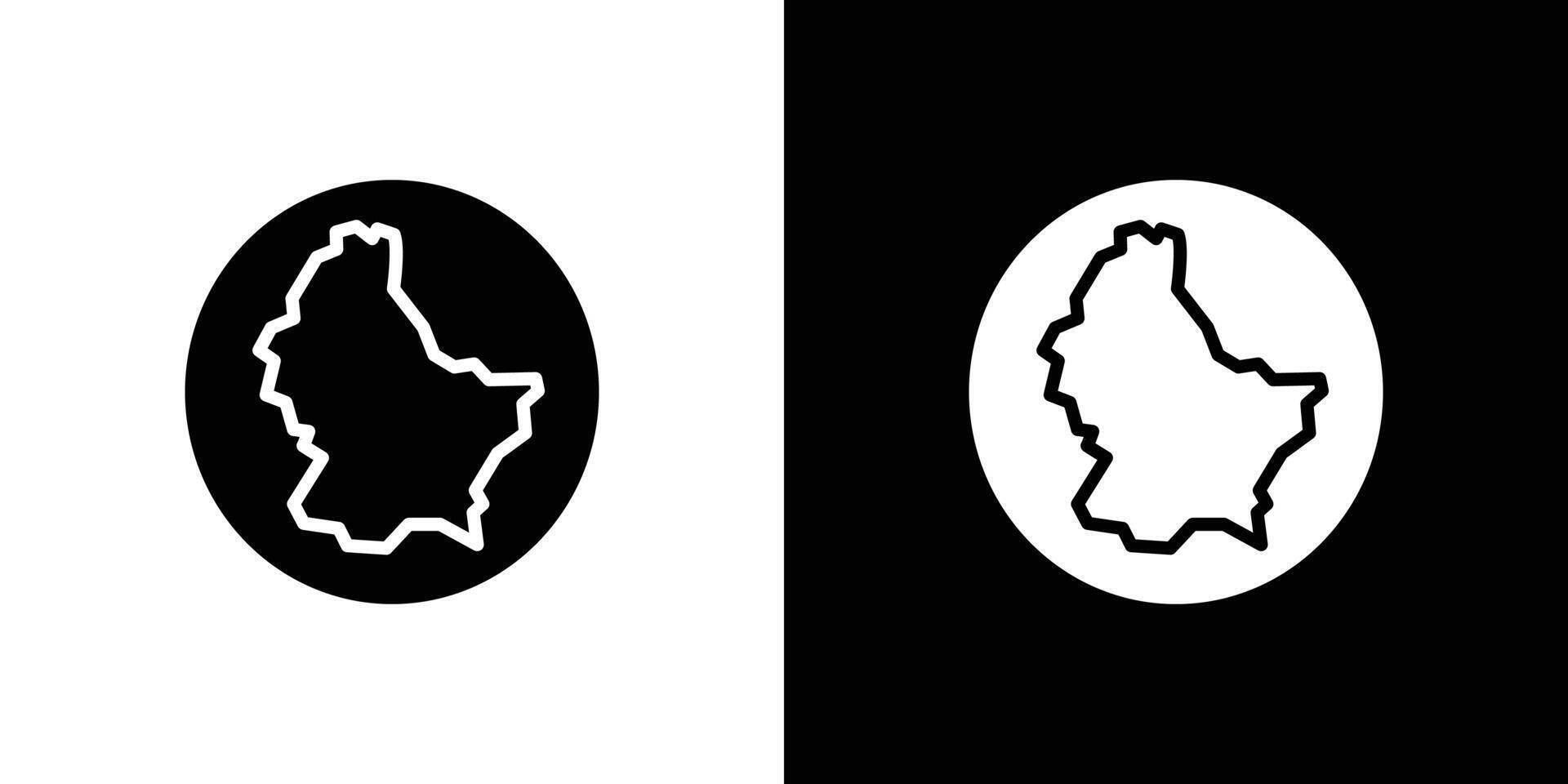 luxemburg country map icon Flat art illustration in outline vector