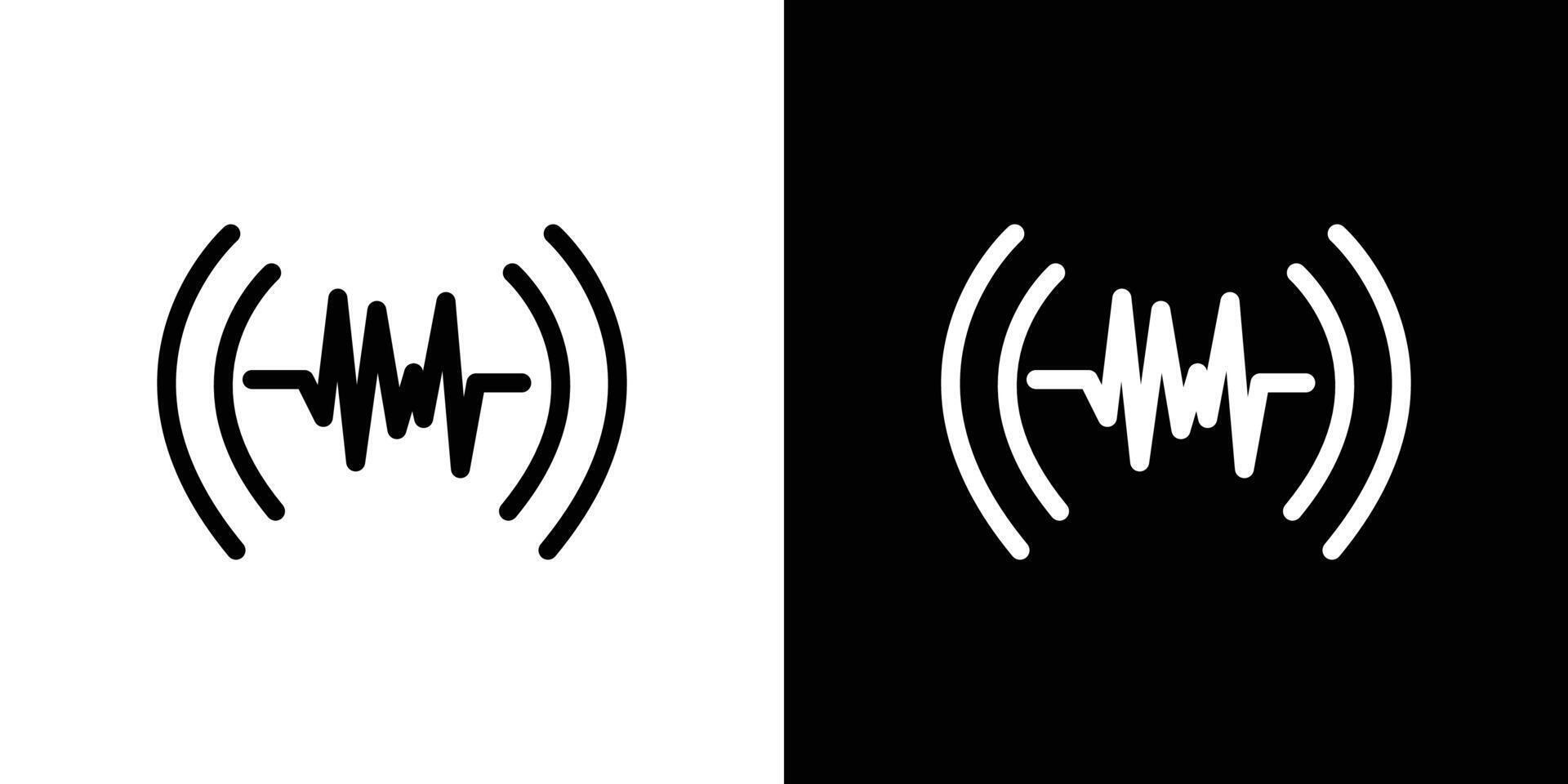 Sound Wave Icon Flat art illustration in outline vector