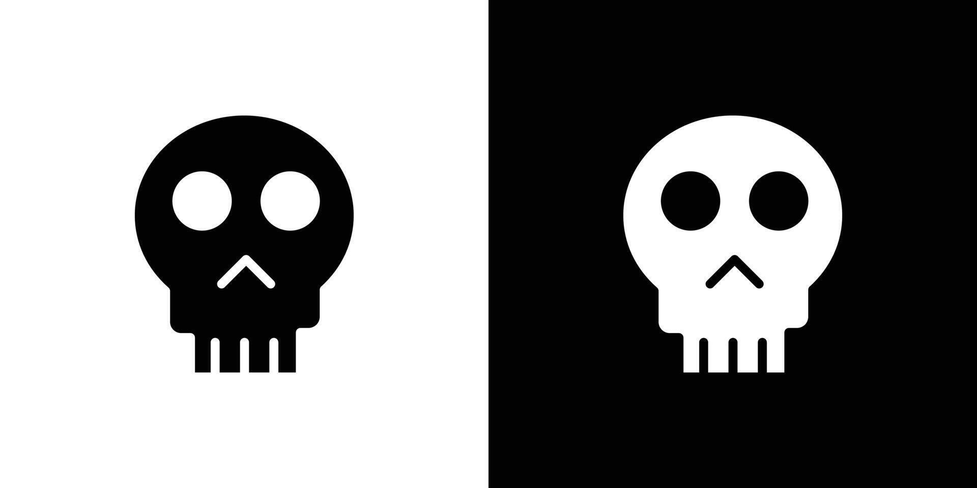 Evil skull icon Flat art illustration in outline vector