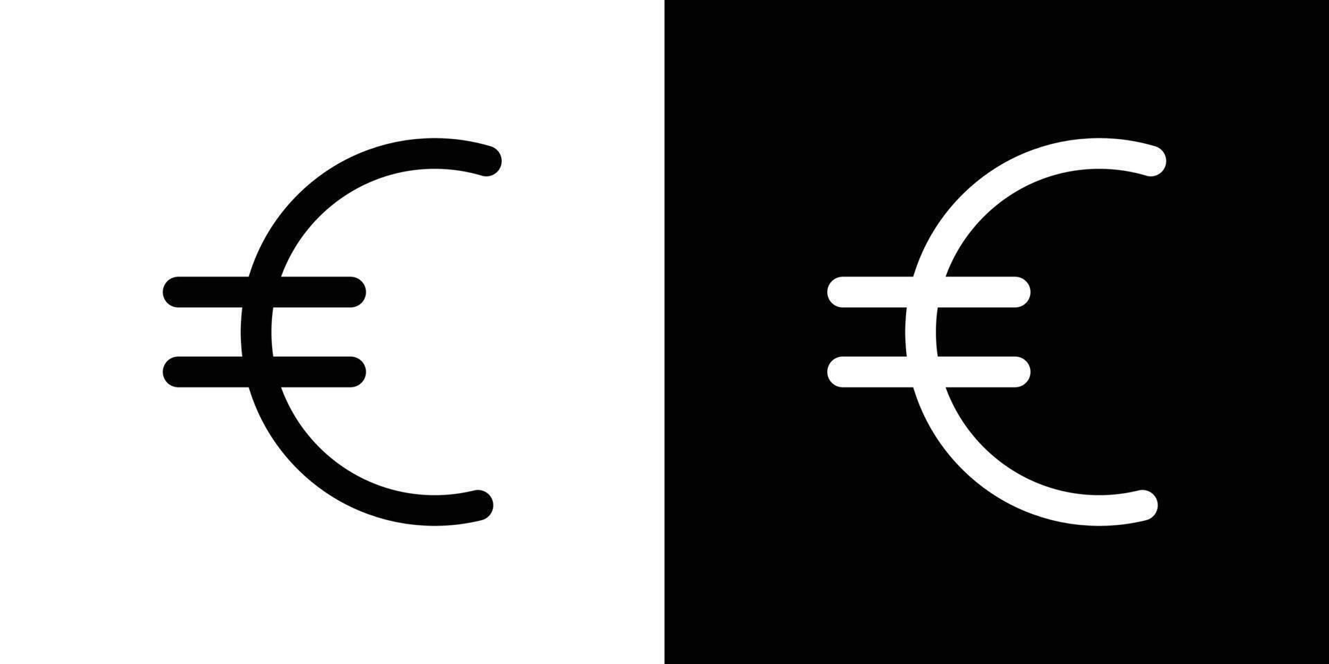 euro sign icon Flat art illustration in outline vector