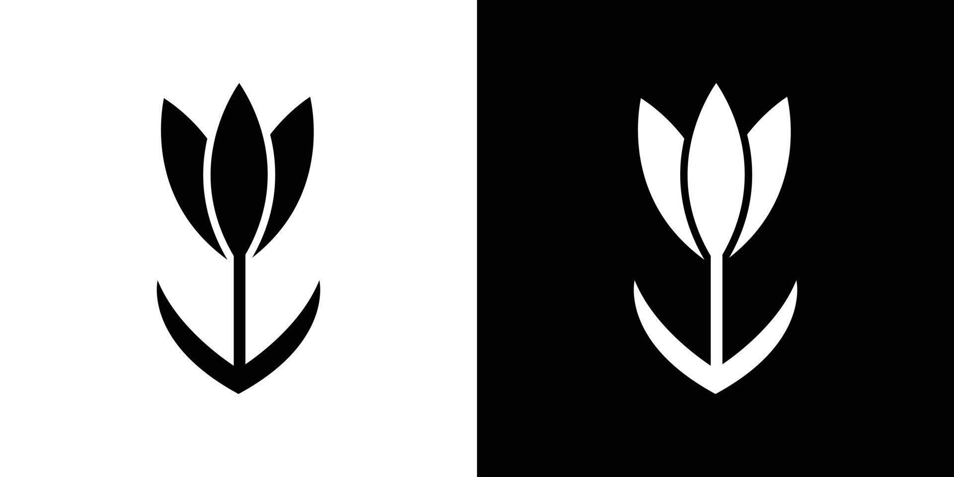 Crocus Icon Flat art illustration in outline vector