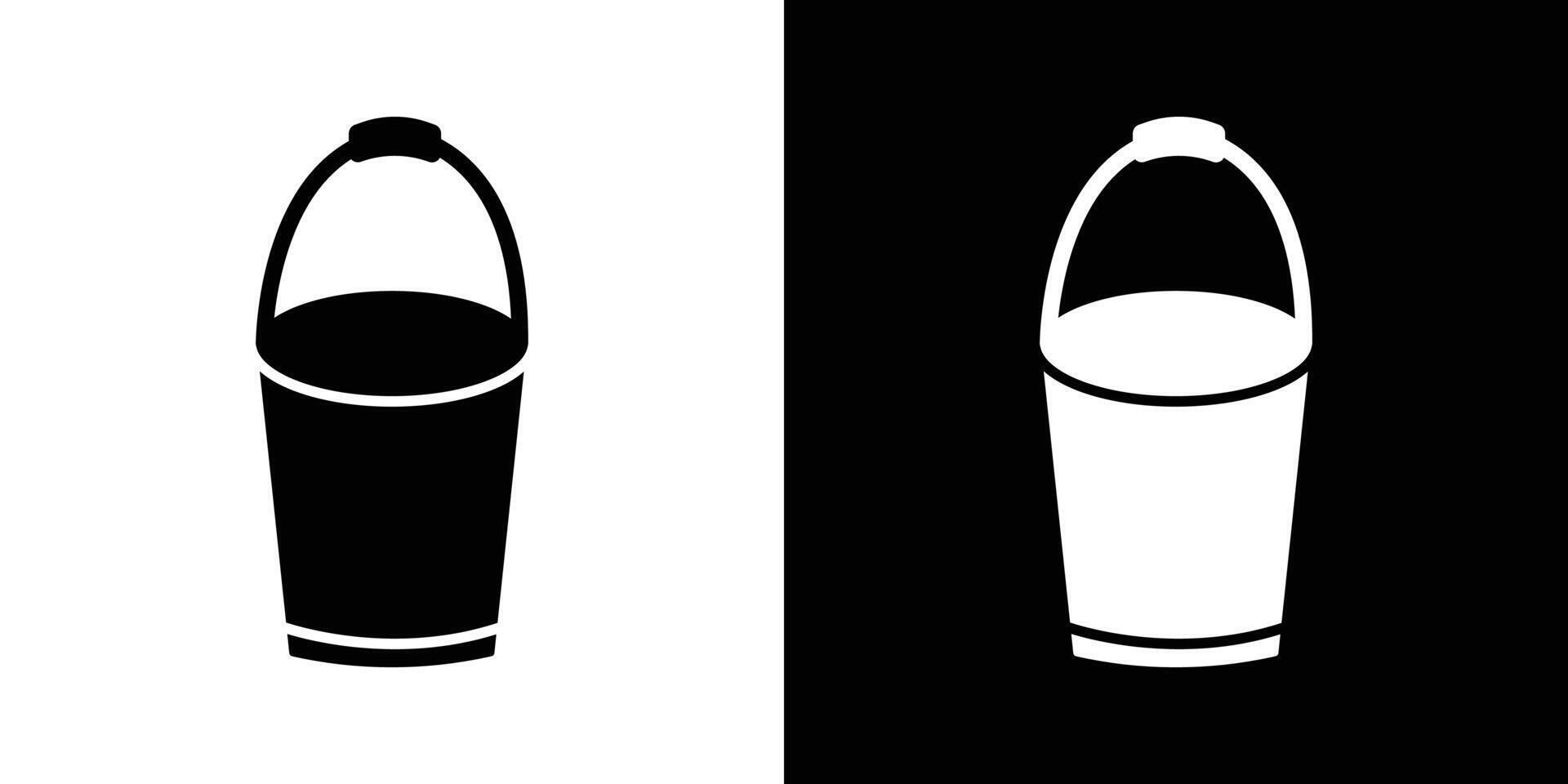 bucket icon Flat art illustration in outline vector