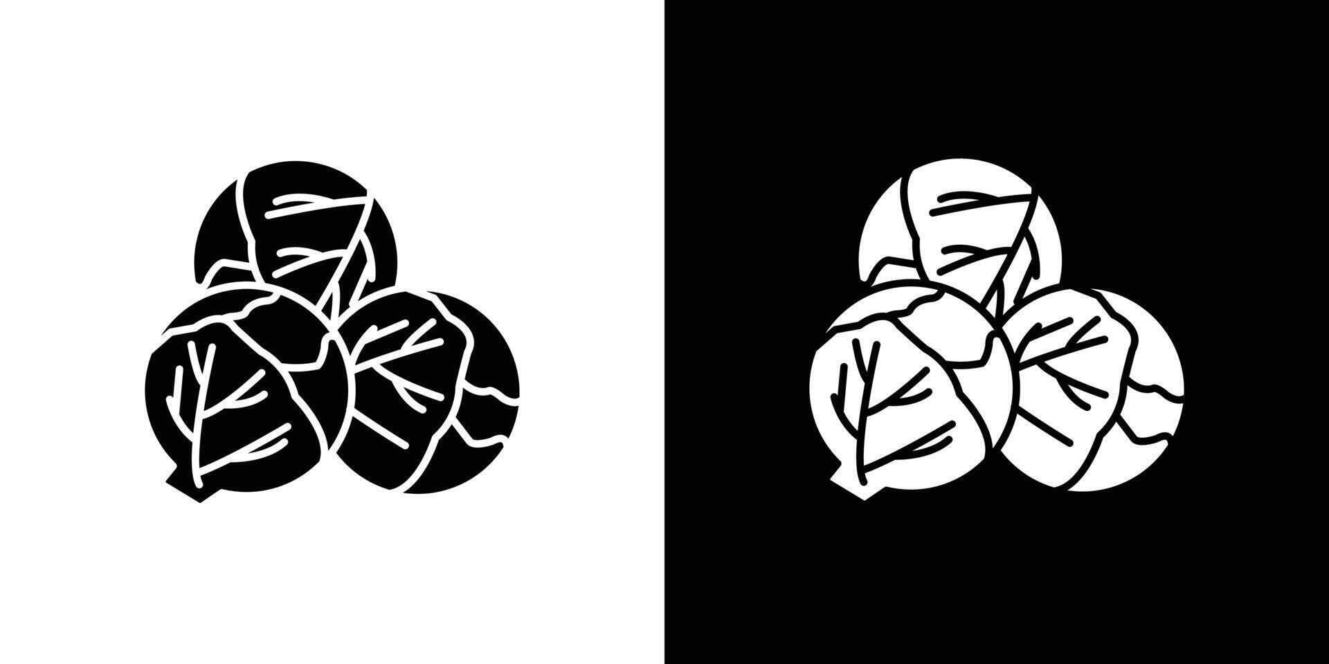Brussels sprouts Cabbage icon Art design illustration vector