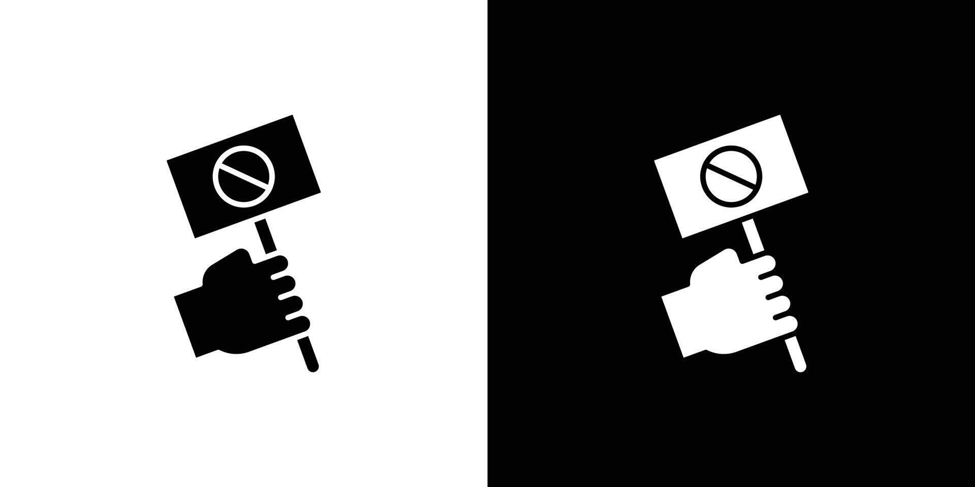 Protest banner in hand icon Art design illustration vector