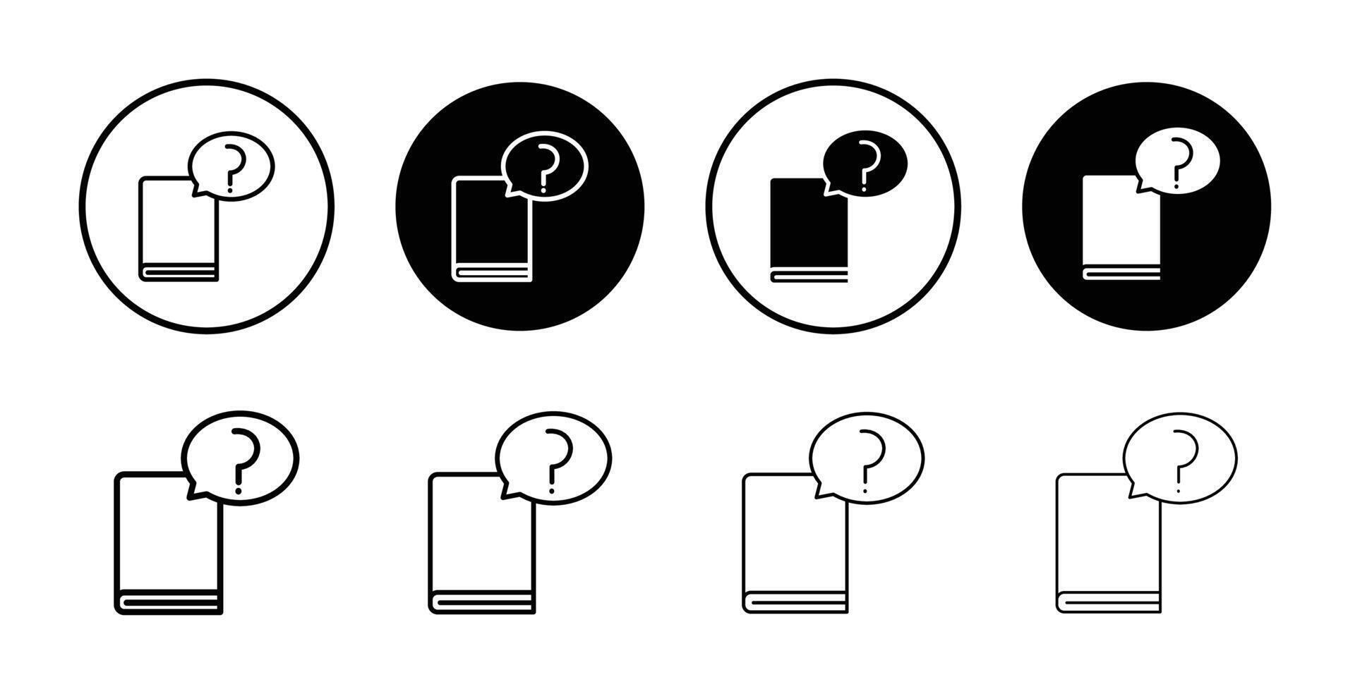 book with question mark icon thin line illustration vector