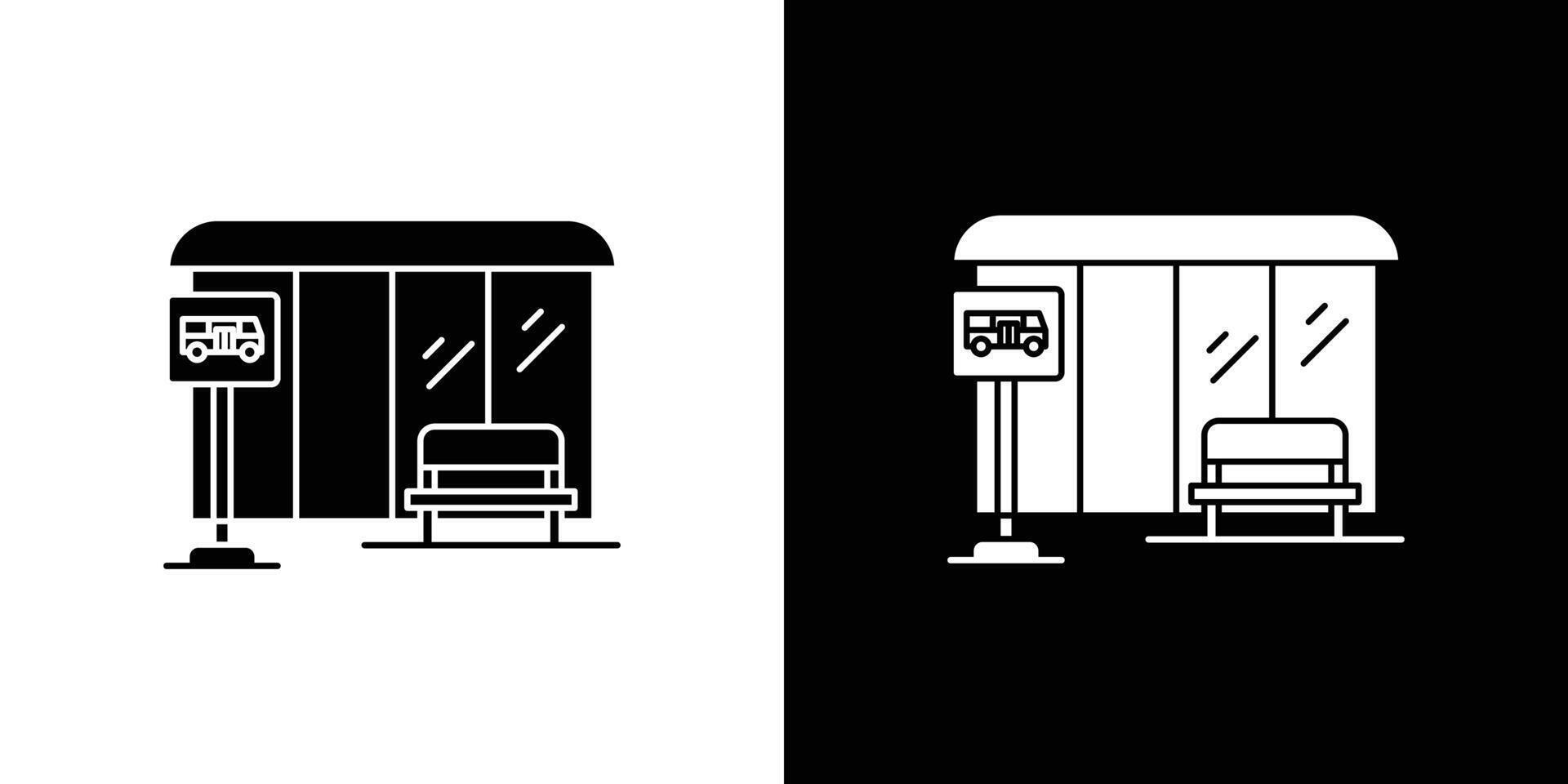 Bus stop stand icon Art design illustration vector