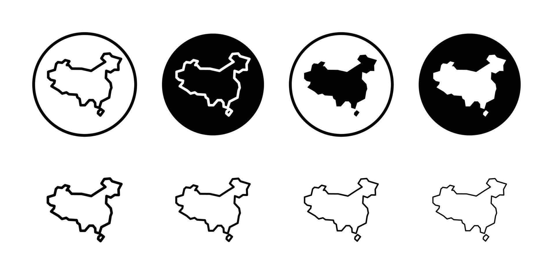 china map icon thin line illustration vector