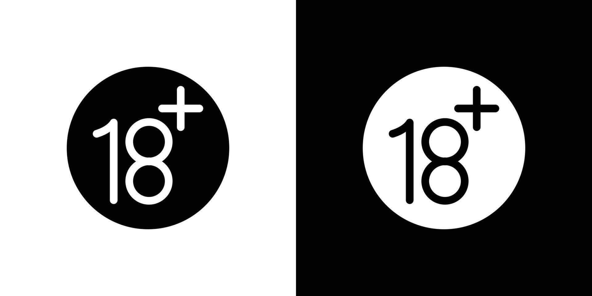Eighteen plus icon set illustration vector