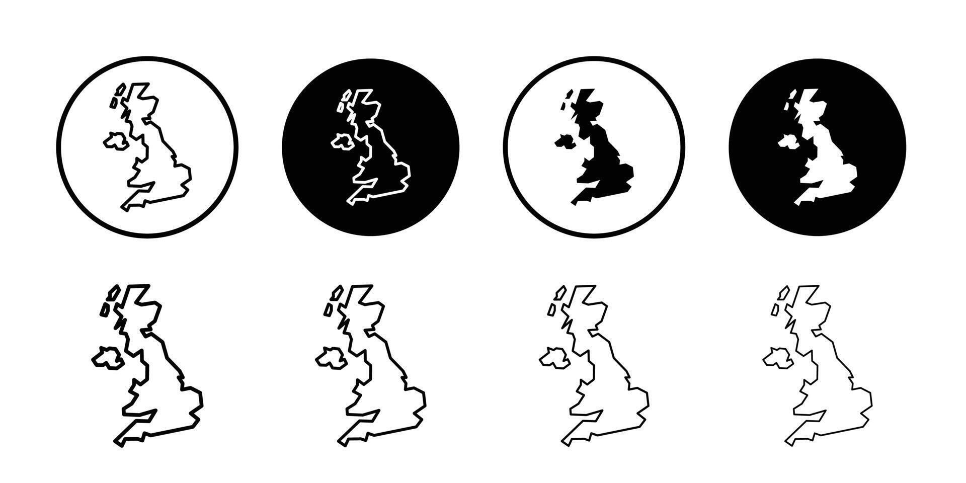United Kingdom map icon thin line illustration vector