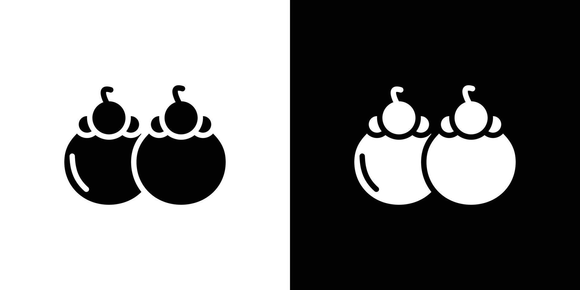 Mangosteen icon set illustration vector