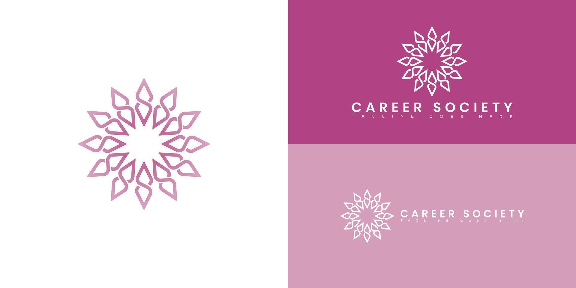 Modern initial letter CS or SC logo in pink color isolated on multiple background colors. The logo is suitable for working women's private membership group logo design inspiration templates. vector