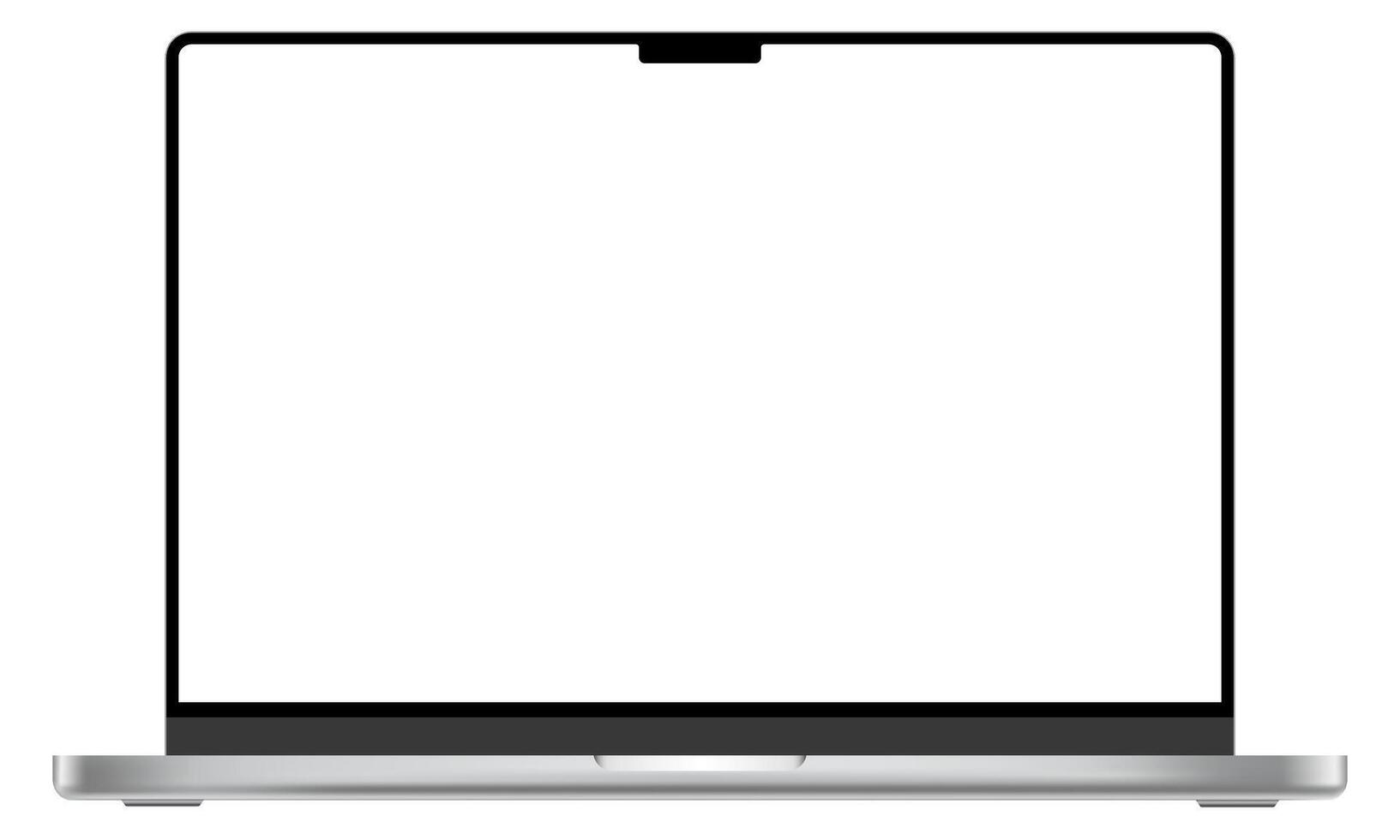 Realistic laptop device mockup template. Modern technology computer blank screen illustration vector