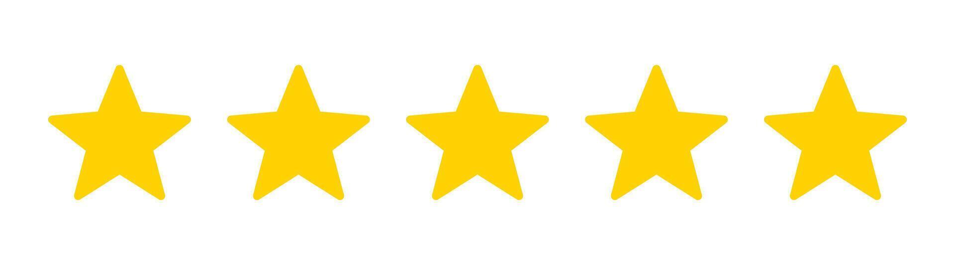 Five yellow golden stars rating illustration vector