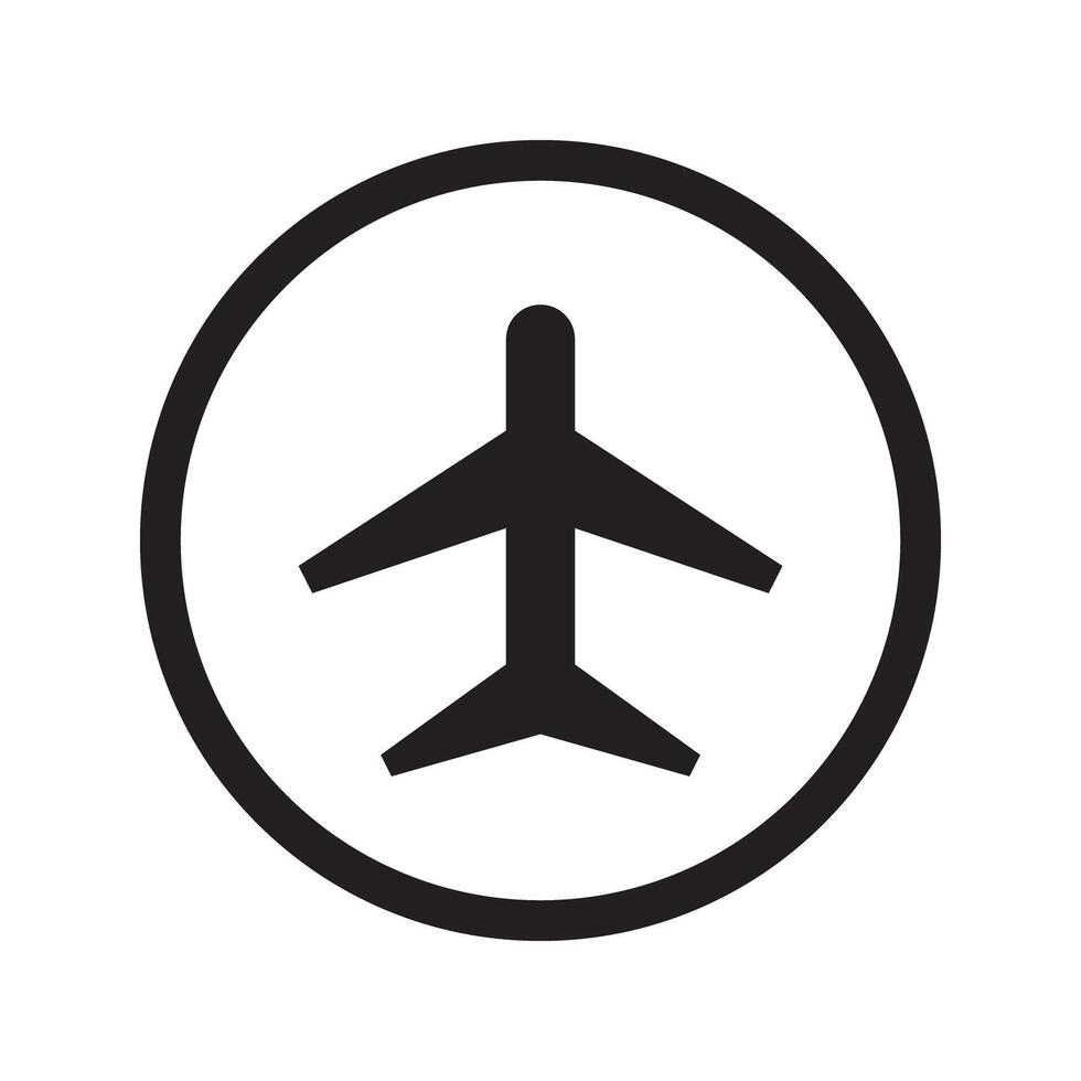 Airplane Mode Circular Symbol Icon isolated illustration vector