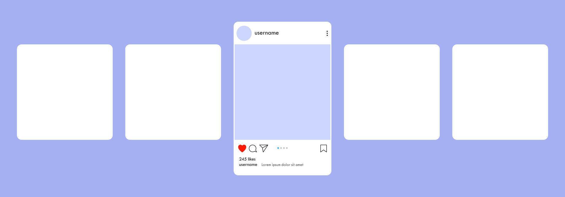 Social media application carousel post layout template vector