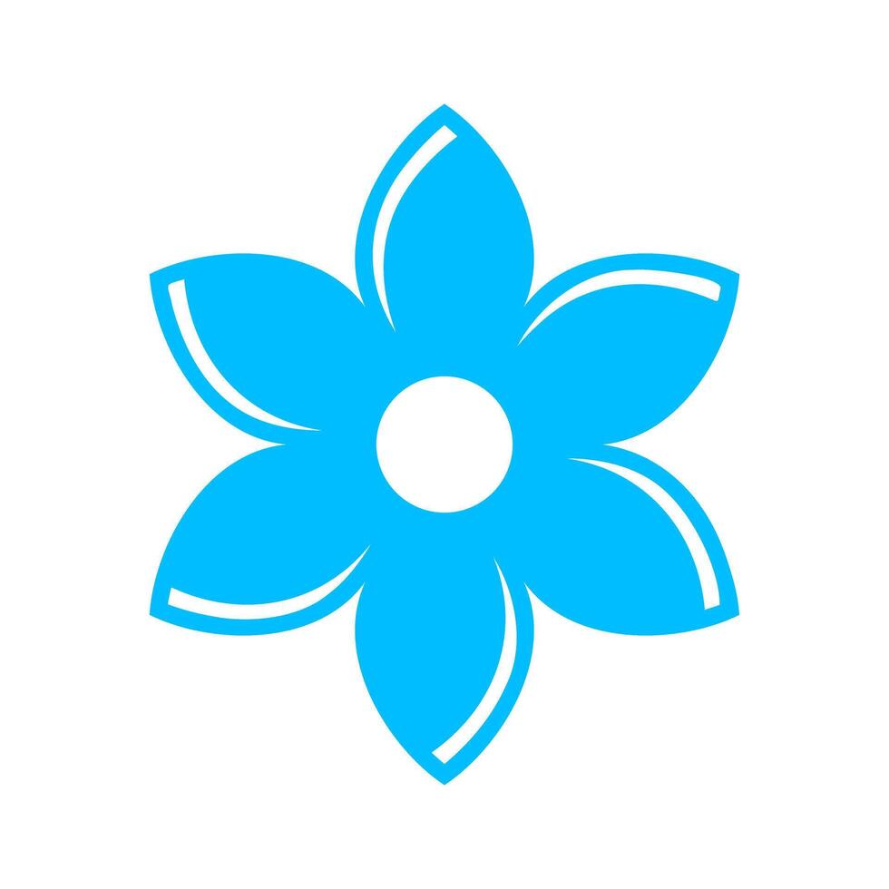 Blue flower isolated decorative icon illustration vector