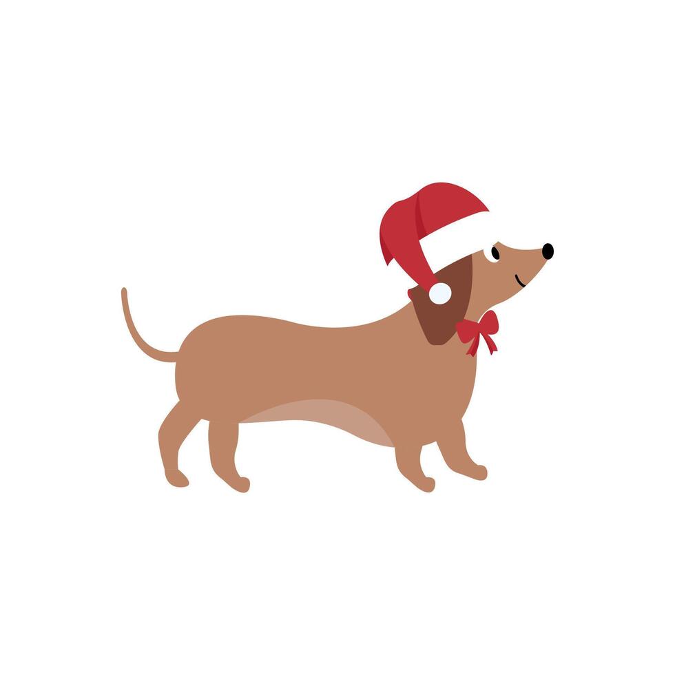 Dog in Christmas hats. graphics vector