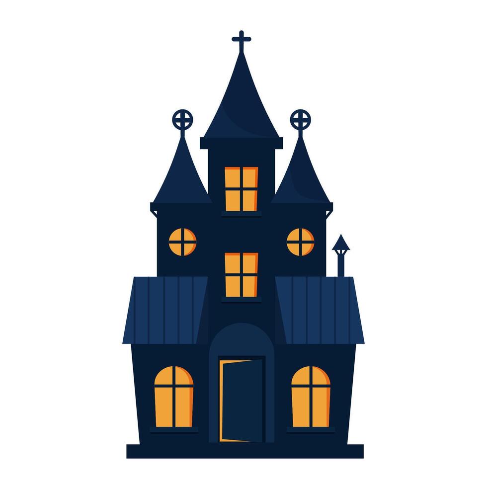 Halloween haunted house. vector