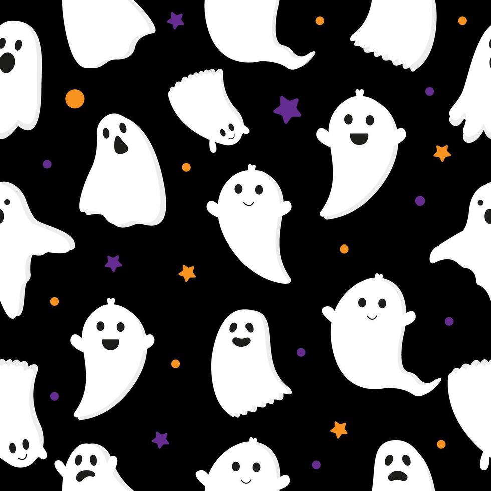 Pattern with ghosts for Halloween. vector