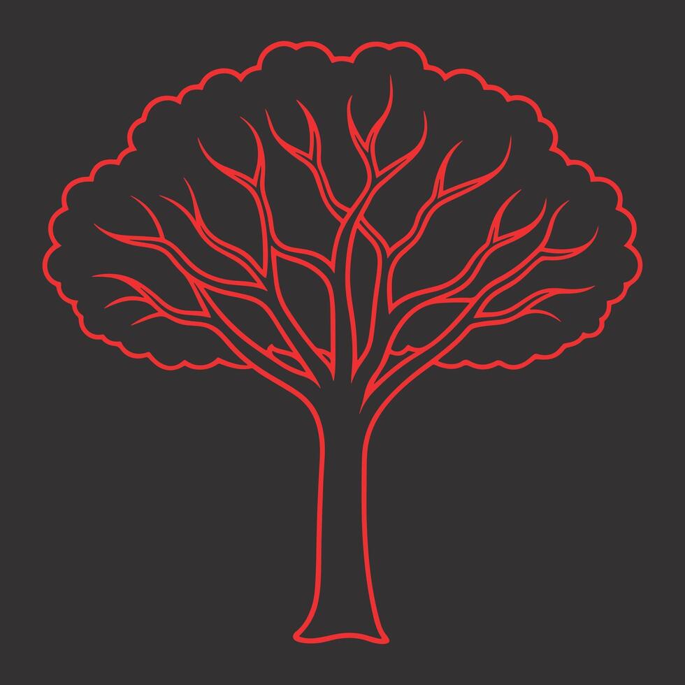 Detailed Tree Art for Botanical Graphic Creations vector
