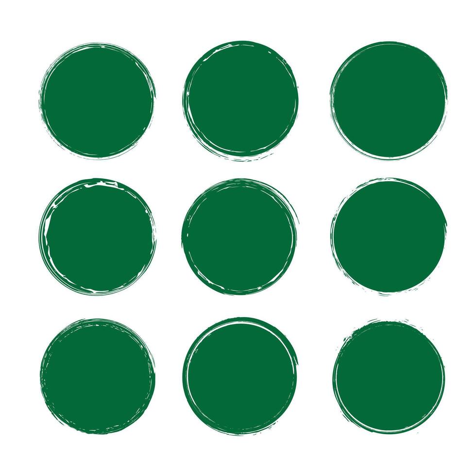 Set of rounded grunge shapes vector