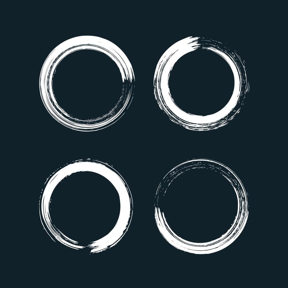 Set of rounded or circle grunge shapes vector