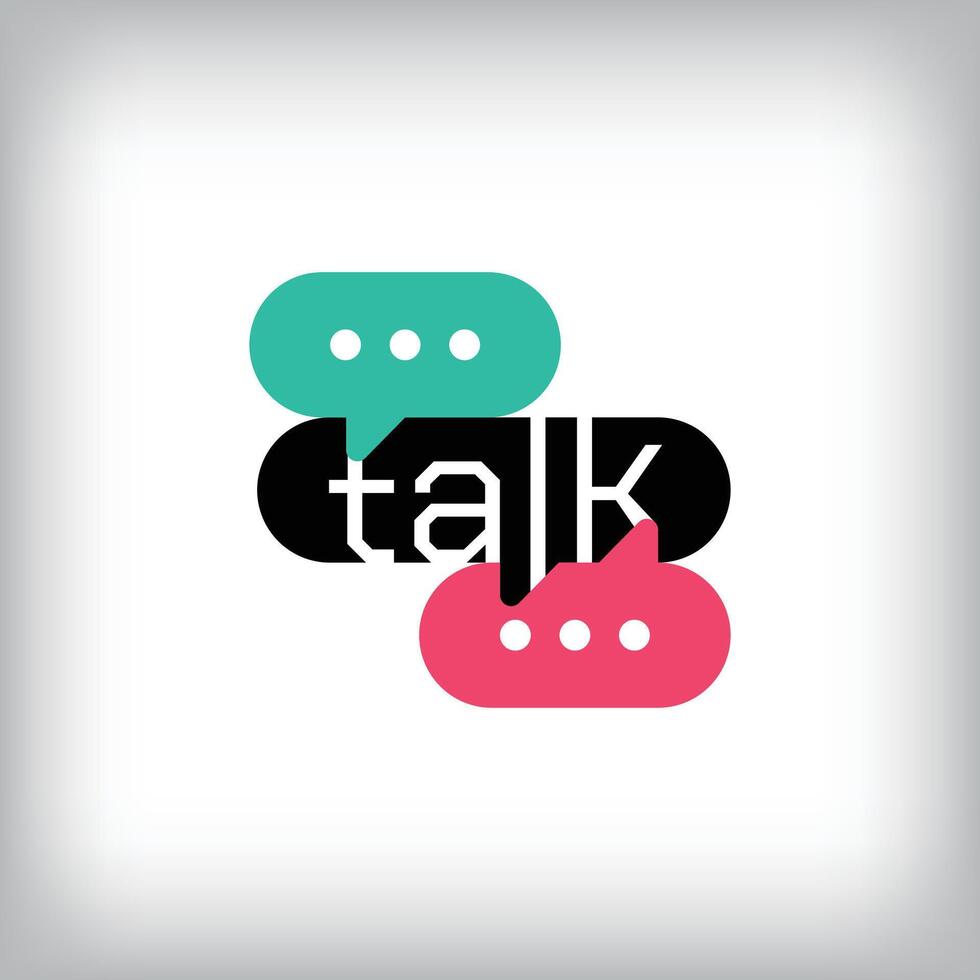 Speech bubble typography design. Unique human dialogue design. Team interview and development company design. vector