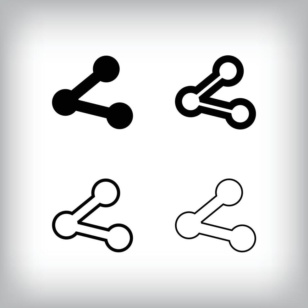 Simple link sign icon set. 4 Different thickness and connection house designs. Communication and global icon. vector