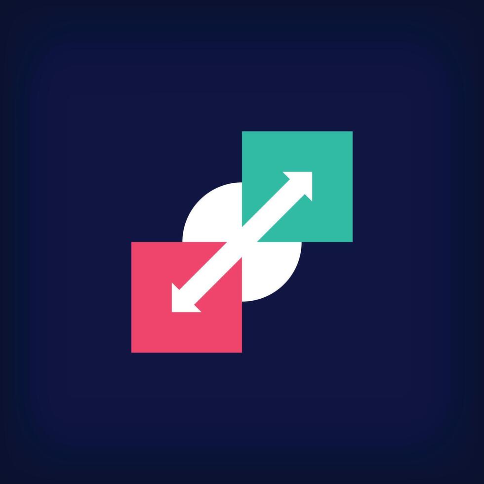 Transportation and initial design in the round. Unique guiding motion design. Connection and transport company design. vector