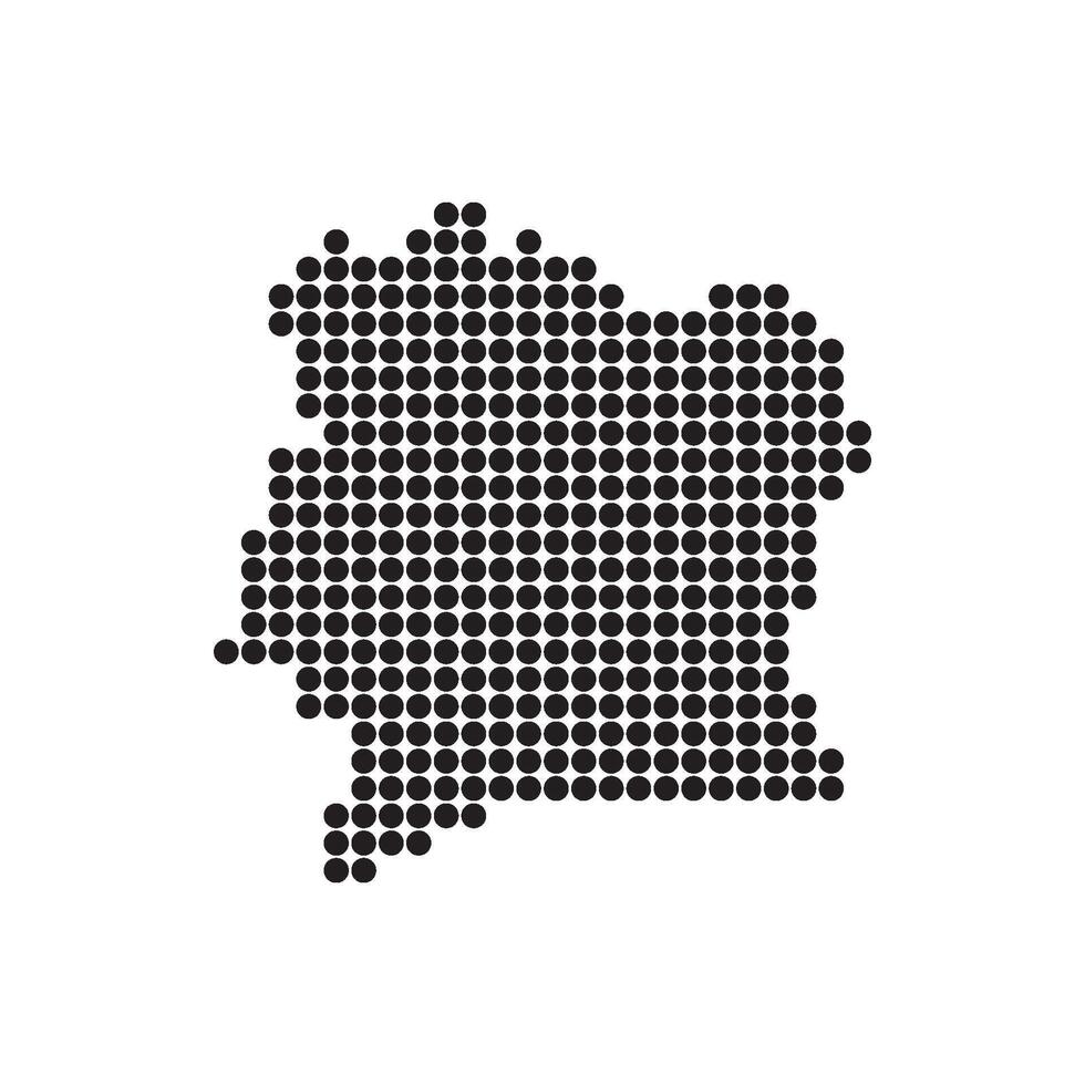Ivory Coast Map Illustration Icon vector