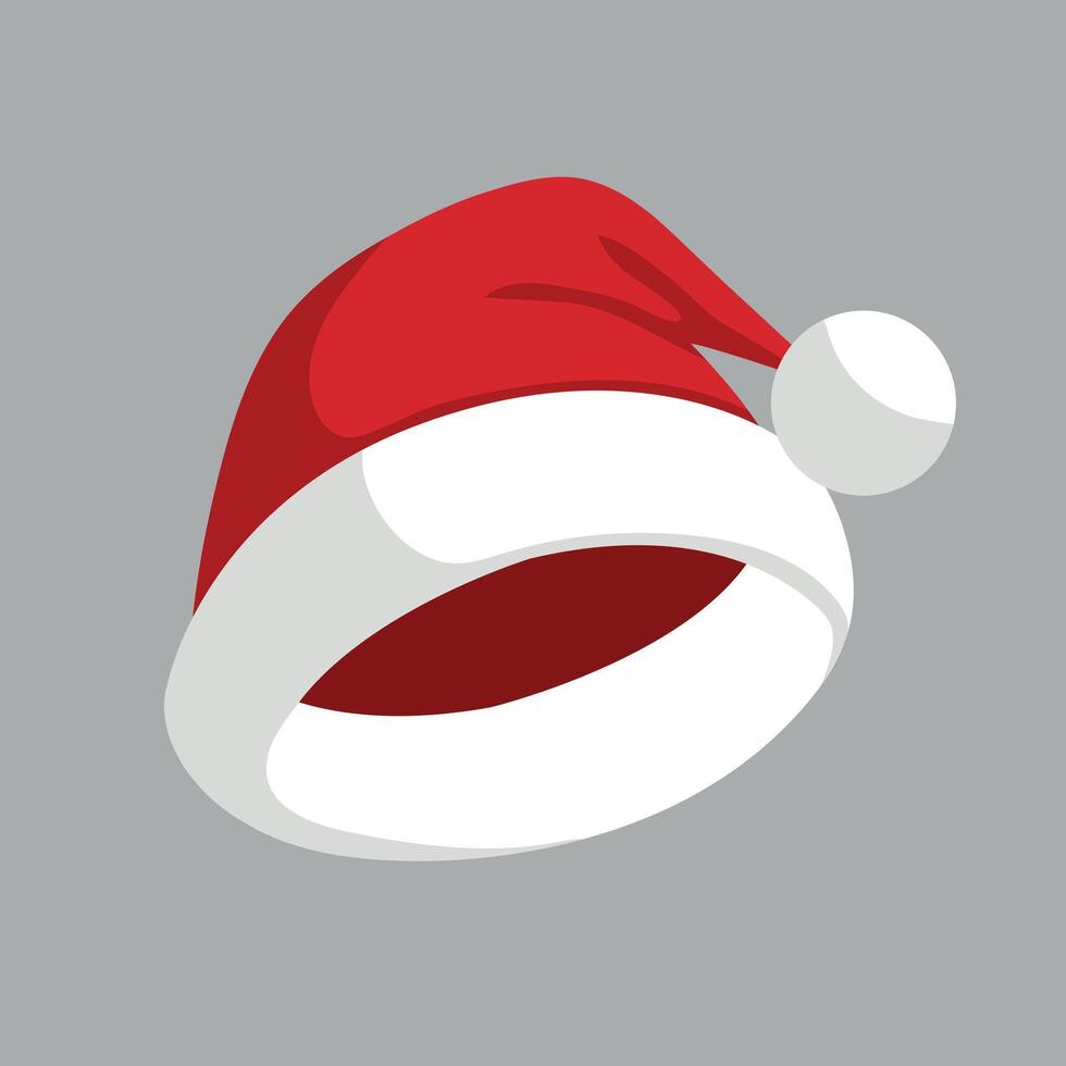 Red Santa Claus hat. New Year and Christmas concept. vector