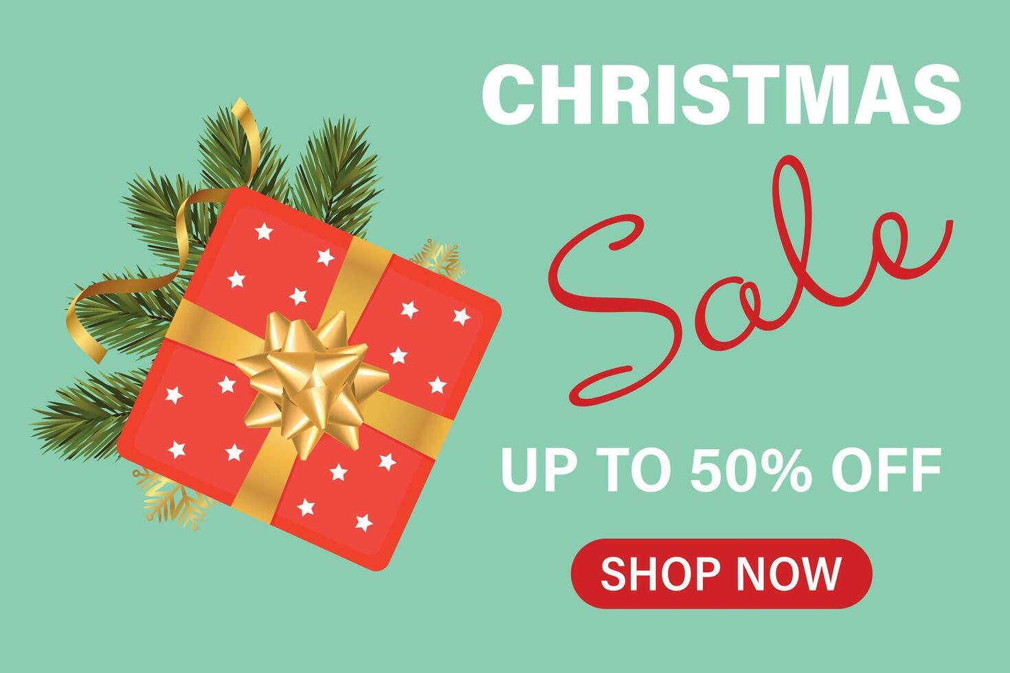 Merry Christmas Sale. Christmas discount, advertising and marketing banner for Christmas sale. vector