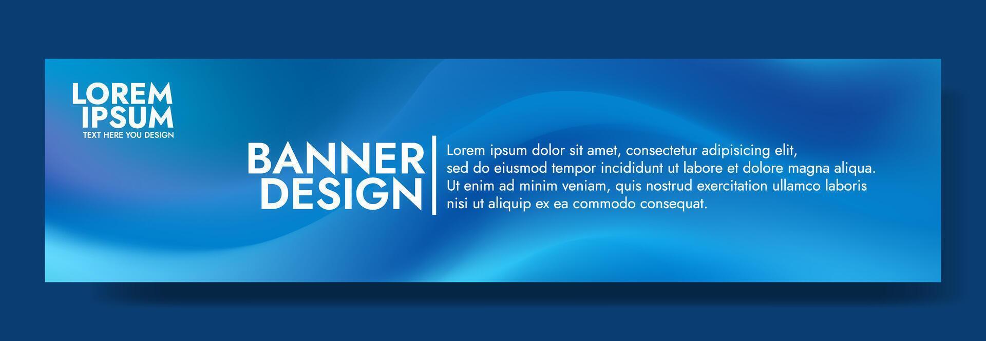 blue banner design template with a blue background vector