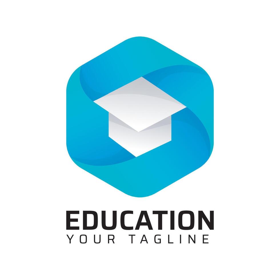 Premium Quality education college coaching academy abstract modern minimalist 3d colorful logo design template vector