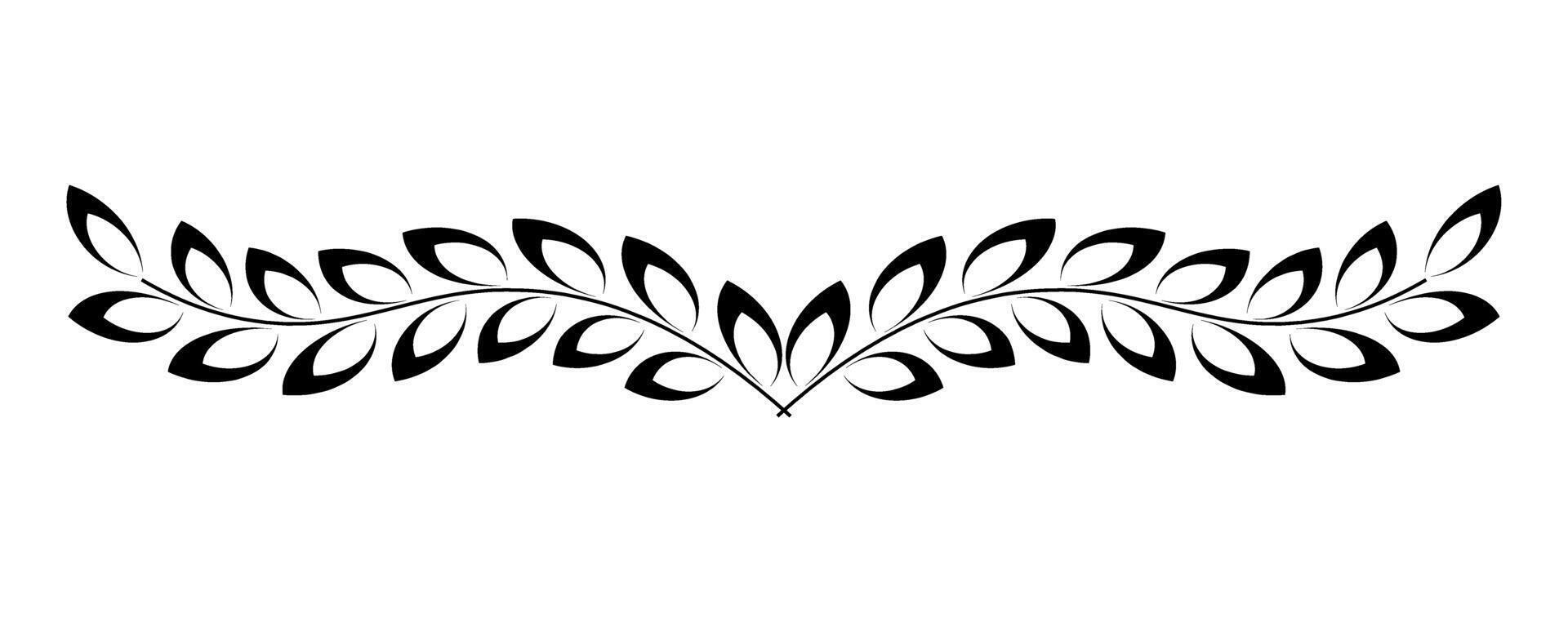 Elegant black leaf branch design on transparent background. Minimal floral branch style tree branches. Award decorative design elements. Flat modern design for books, greeting cards, invitations, web vector