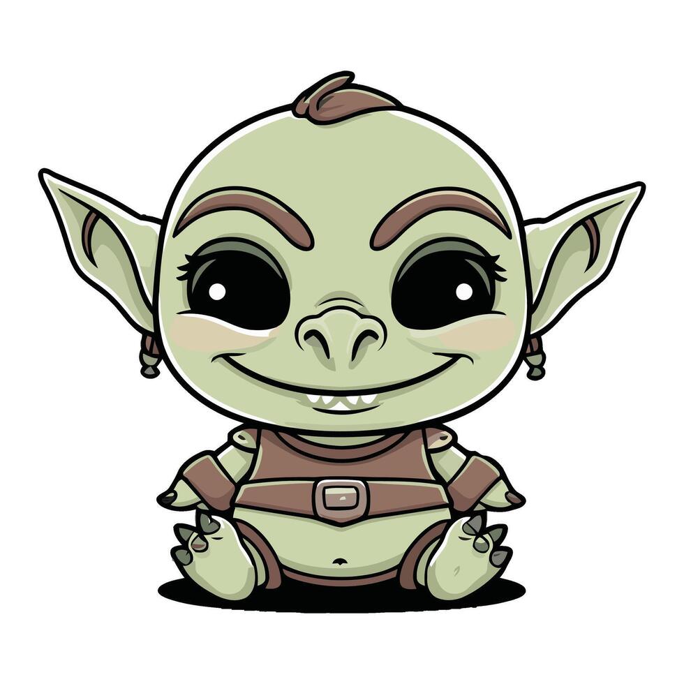 Baby Goblin With a Soft, Happy Smile vector