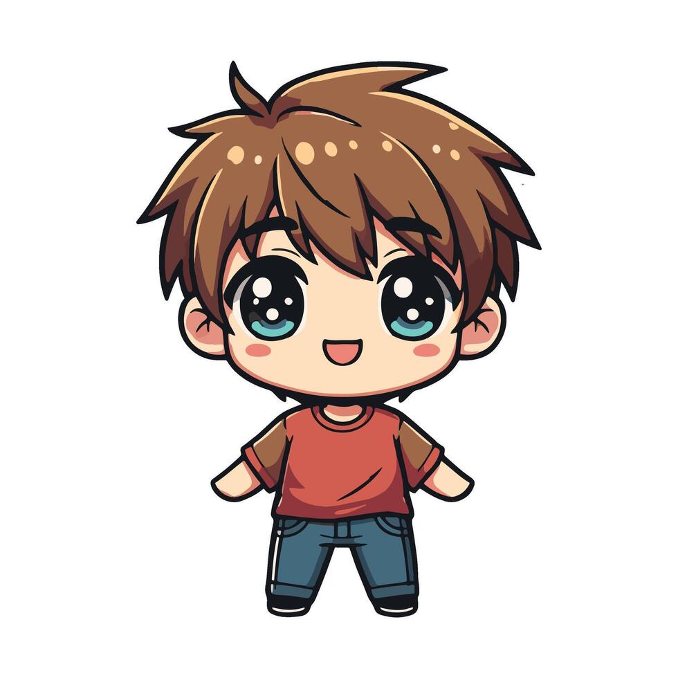 Cool Boys with stand pose with happy face vector