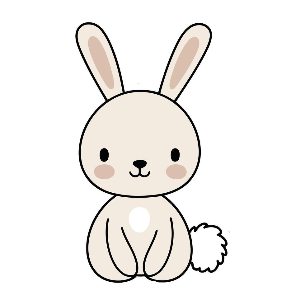 A cute little bunny chiby style simple vector