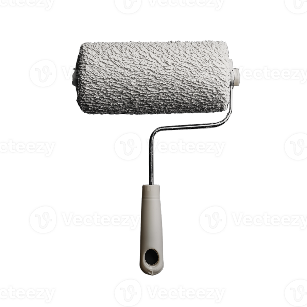 Paint roller for home renovation projects on transparent background png
