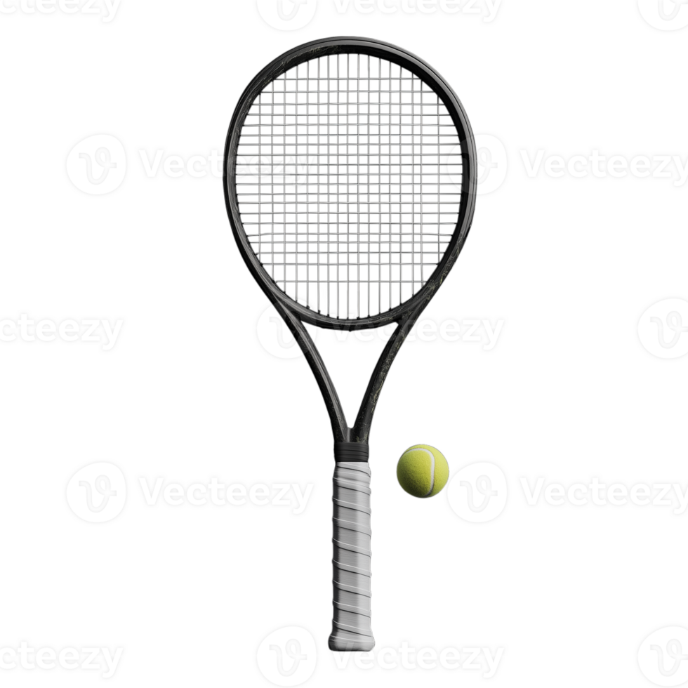 tenis raqueta con tenis pelota en transparente antecedentes png
