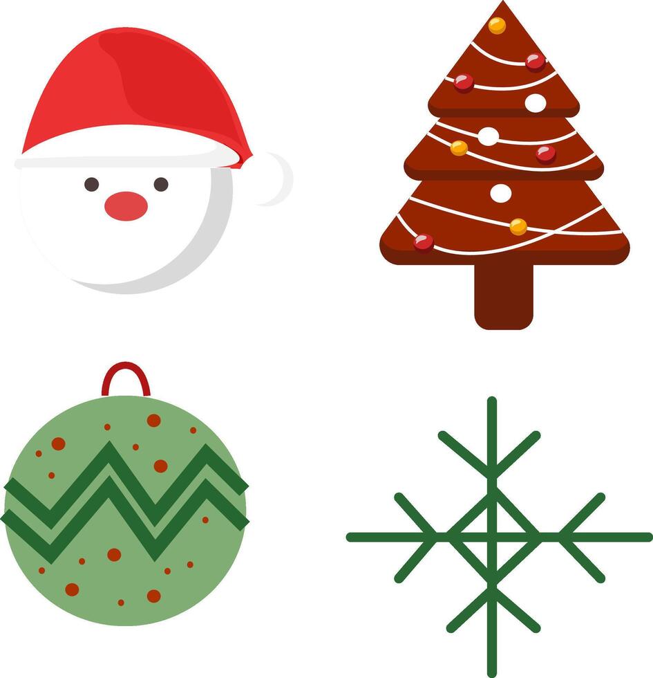Flat design christmas element collection,Hand drawn christmas element collection vector
