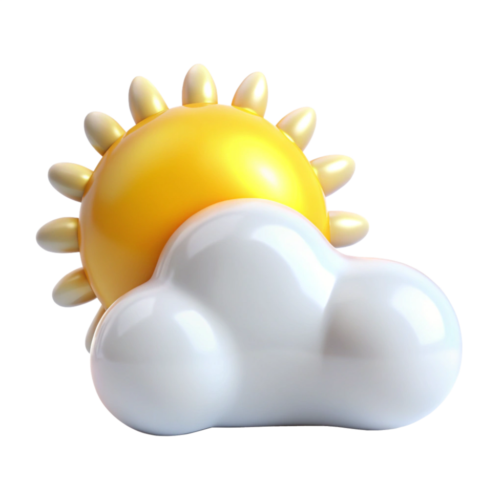 A weather icon with a sun and cloud png