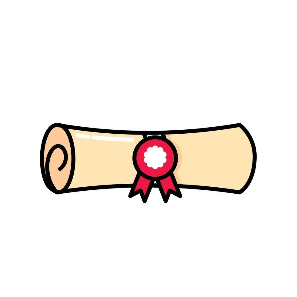 Paper roll graduate bachelor learning icon, Outline symbol icon. Editable stroke. vector