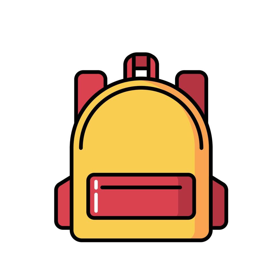 Backpack for school happy student learning icon, Outline symbol icon. Editable stroke vector