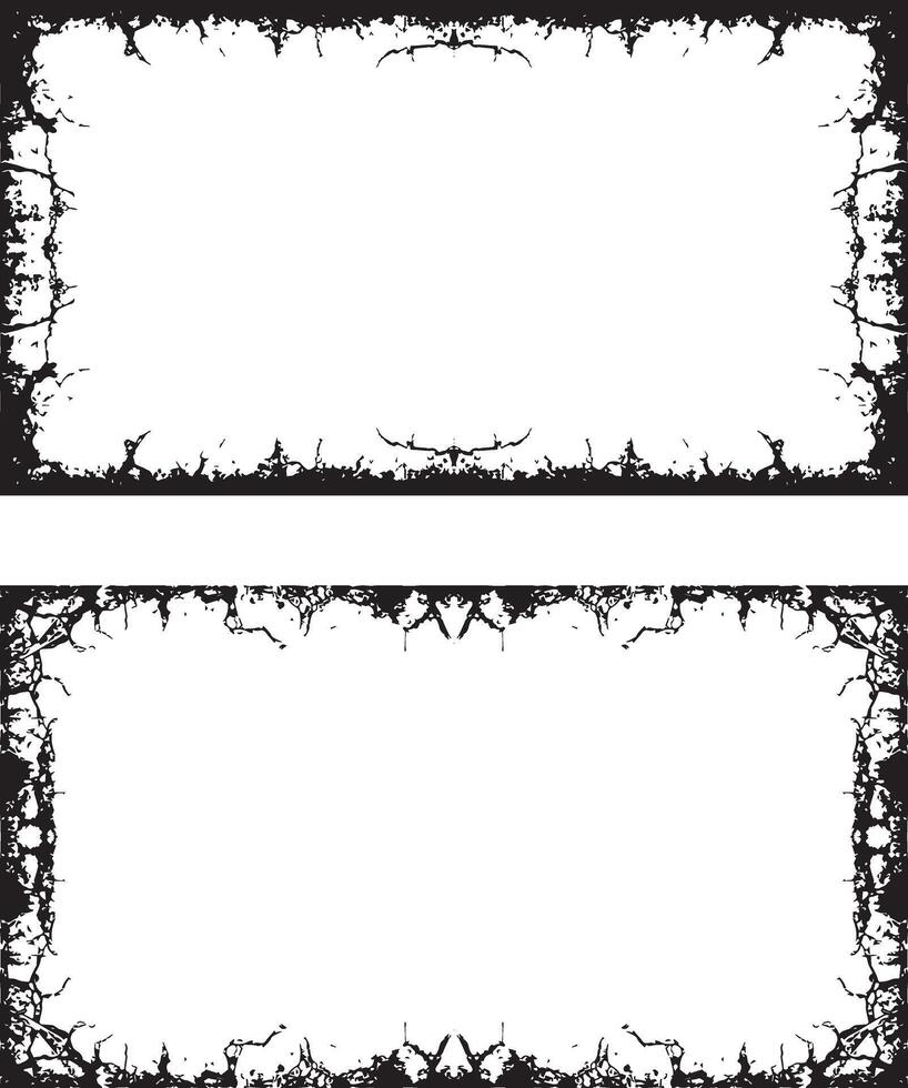 a set of grunge frames with black and white designs illustrations vector