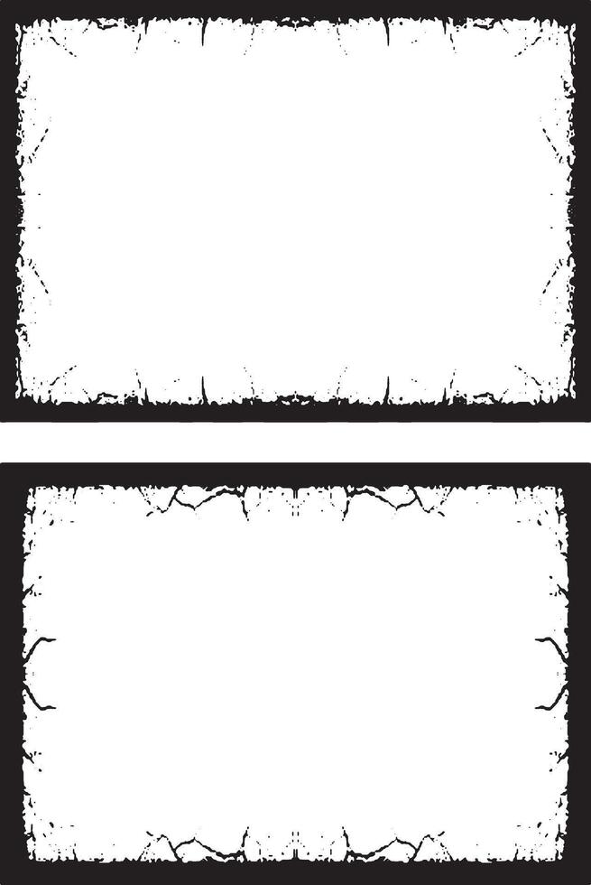 grunge frame vintage set, a set of grunge frames with black and white designs illustrations vector