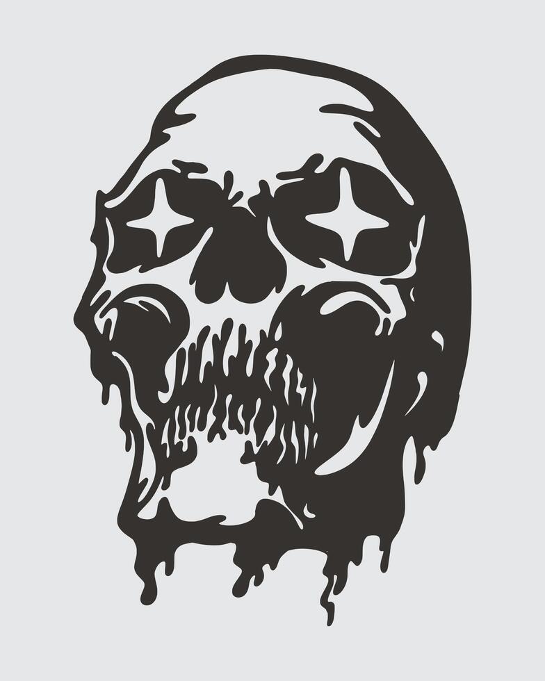 Skull Head clip art illustration streetwear element tattoo sticker editable vector
